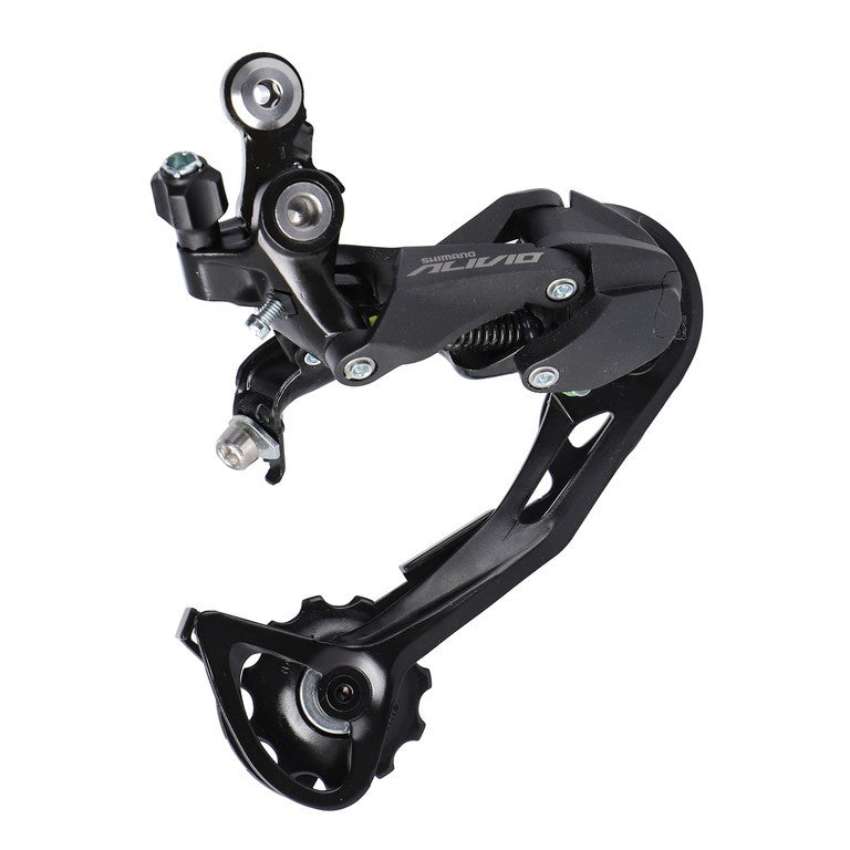 Desviador trasero Shimano Alivio RD-M3100GS Shadow de 9 velocidades, plateado/negro,