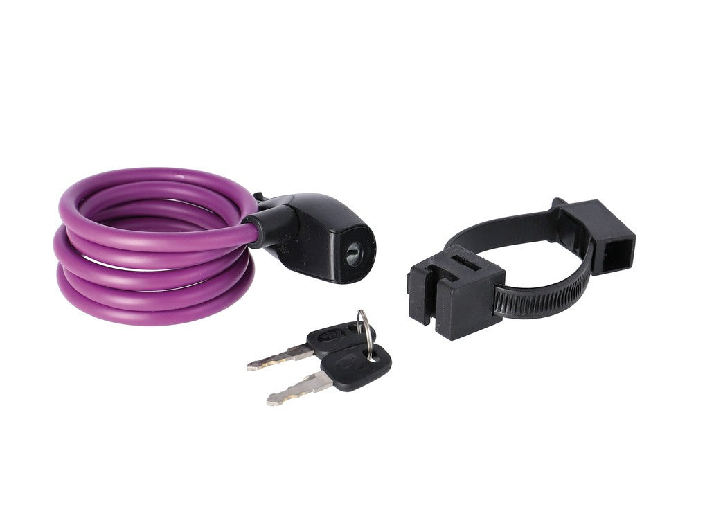 Candado de cable AXA Resolute 120/8, 120 cm, Ø8 mm, morado