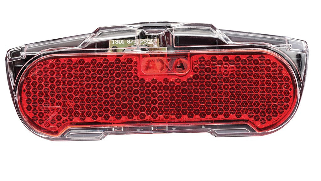 Luce post. LED e-bike AXA Slim Steady luce cont., fissaggio portapacchi 80mm