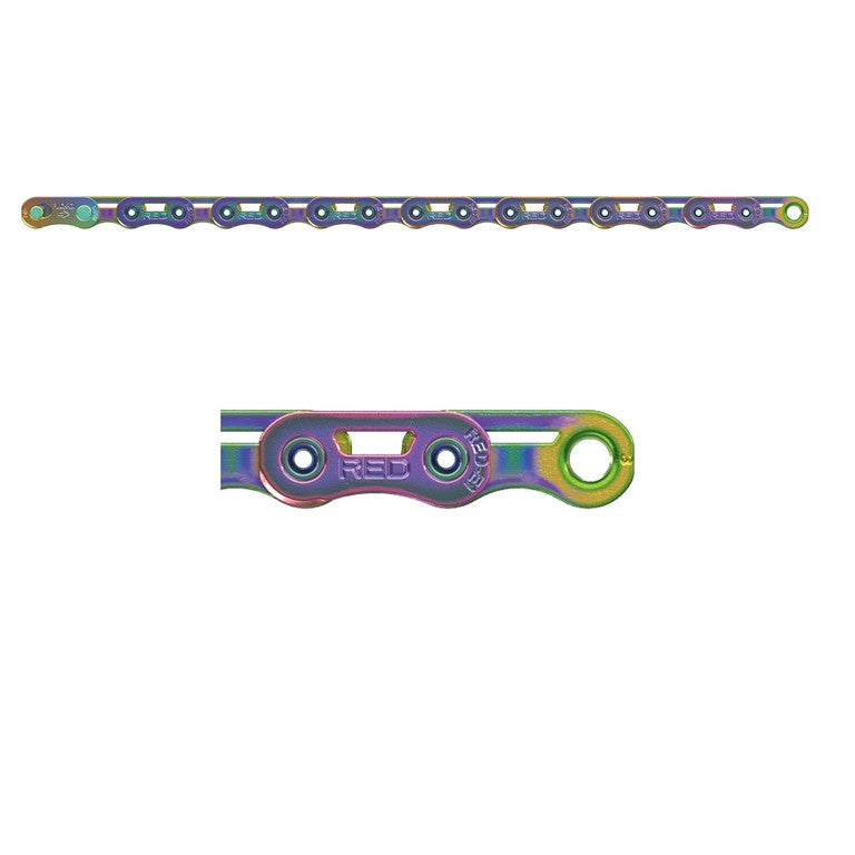 Catena cambio SRAM Red E1 Flattop 114 maglie,12vel, PowerLock, Rainbow