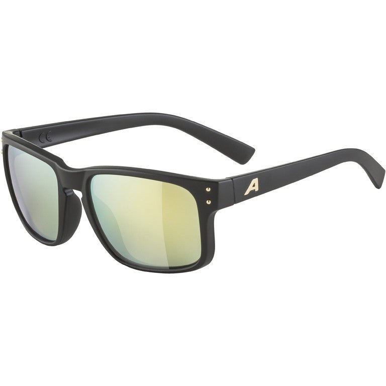 Alpina Kosmic Sonnenbrille Nr. Gold Op., goldene Gläser, verspiegelt, Kat. 3