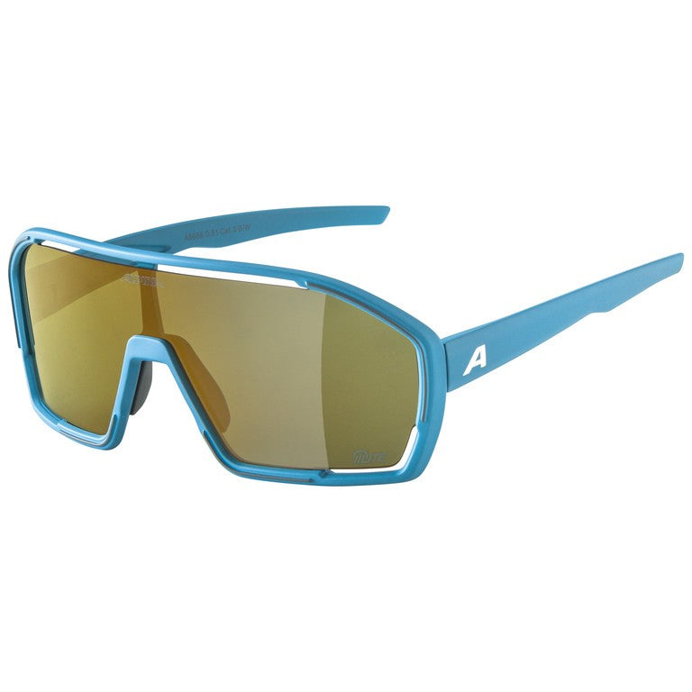 Alpina Bonfire Q-Lite Sportbrille, rauchblaues Glas, verspiegelte Goldgläser, Kategorie 3