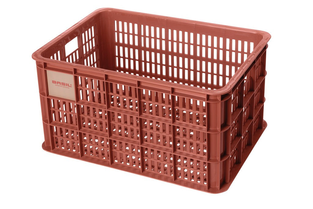 Box bici Basil Crate L 49,8x39x26,5cm,terra red,40ltr, plastica