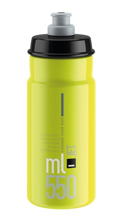 Borraccia Elite Jet 550ml, giallo fluo/nero, polietilene