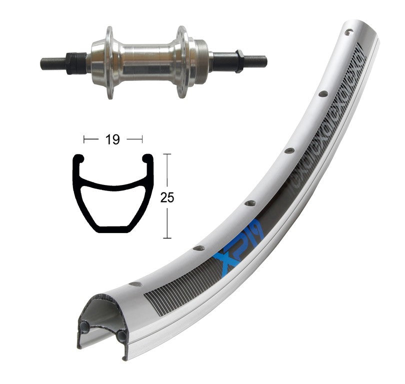 r.post.28x1.75,rigida,a scan.,36 bu. Exal XP-19 col.arg./anod.,raggi Niro