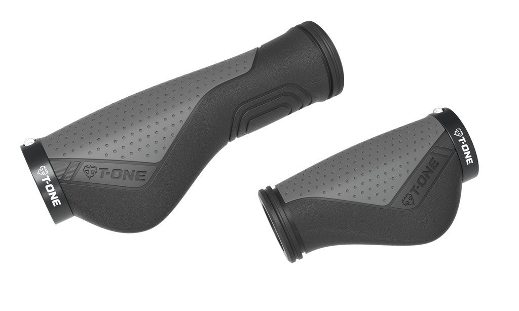 Puños T-One Ripple Ergo 90/130 mm, individuales, negros/grises