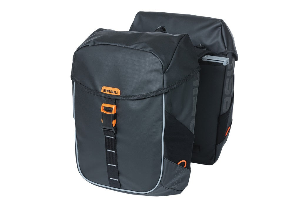 Borsa doppia Basil Miles Tarpaulin MIK nero orange, 34l, MIK