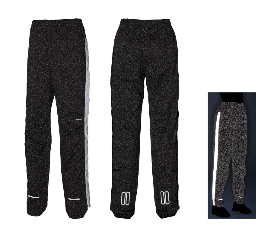 Pantaloni antipioggia Basil Skane HiVis jet black, t. XL, donna