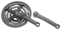 Kurbelgarnitur, Stahl, 24/34/42 Zähne, 150 mm, schwarz mit Paracat-Beschichtung