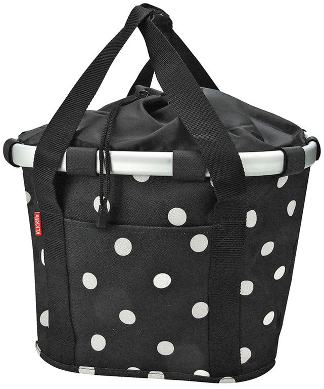 Bolsa de ciudad KLICKfix Bikebasket puntos negros, 35x28x26cm, 15l, 800g