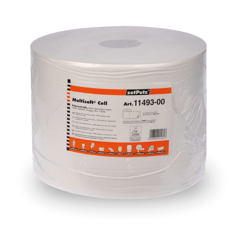 Rotolo panni pulizia 4 strati Multisoft 38x26,5cm, bianco, ca. 1000 strappi