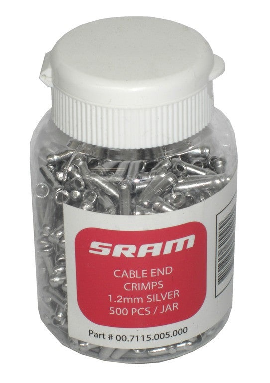 Tapas de cable de cambio SRAM Pit Stop, paquete de 500, 1,2 mm, plateadas