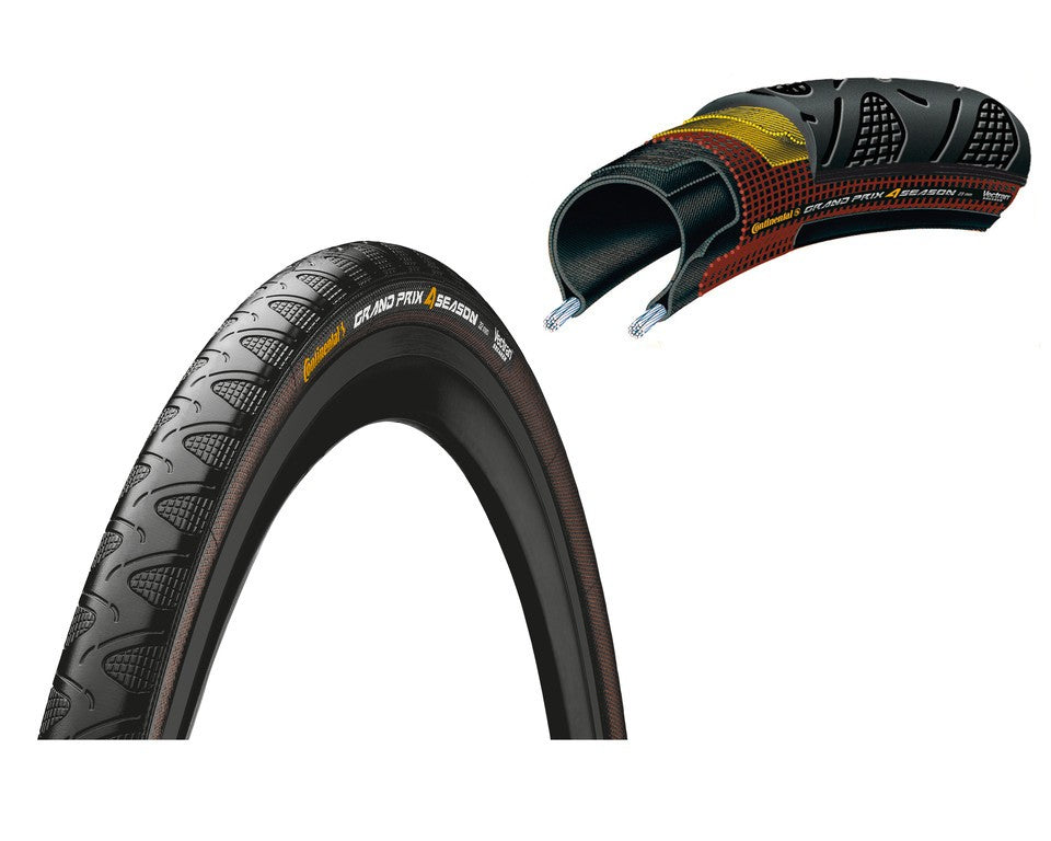 CONTINENTAL Copertone GP 4-stagioni piegh. 28" 700x23C,23-622 DuraSkin nero