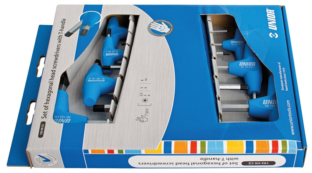 Set giraviti testa esag. imp. a T Unior 2,5-10mm, 193HXCS