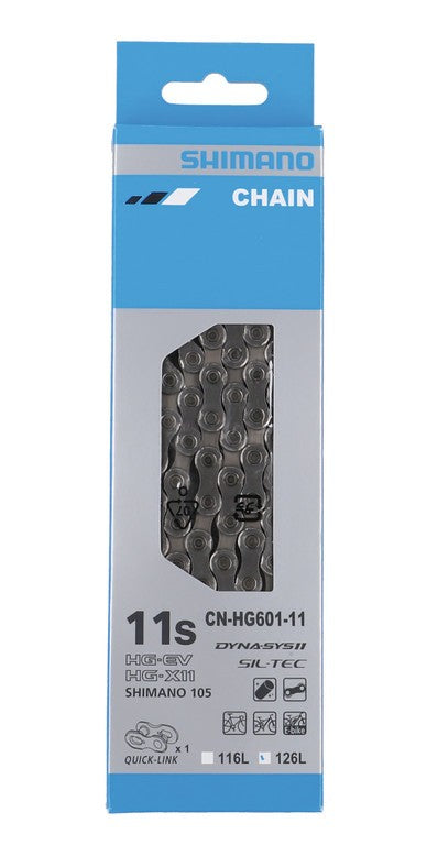 Catena Shimano CN-HG601 Q 126 maglie,11 vel.,arg, c. maglia chius.