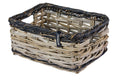 Basil Dijon S Frontkorb, grau/schwarz, großes Netz, Rattan