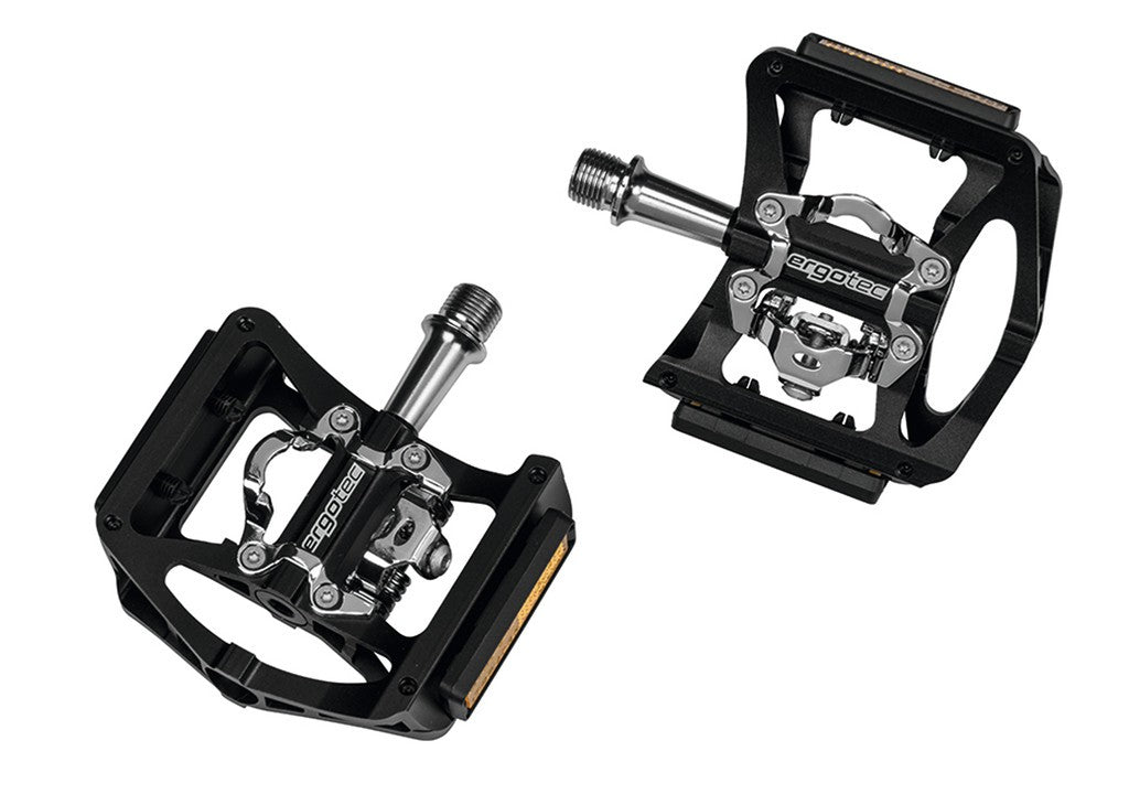 Ergotec s. EP Superlight Pedal aus schwarzem Aluminium, 9/16", mit Reflektoren