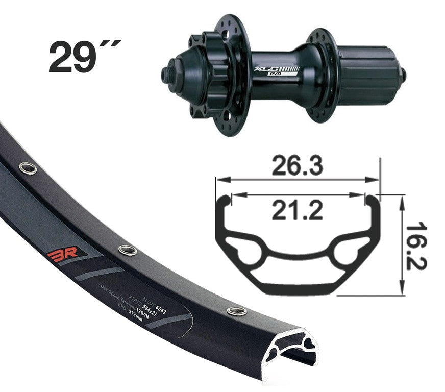 RP 29" XfC EVO DC22fW 6-reihig nr QR 32f Rodi Black Rock Disc 21-622 135mm LV 8,5