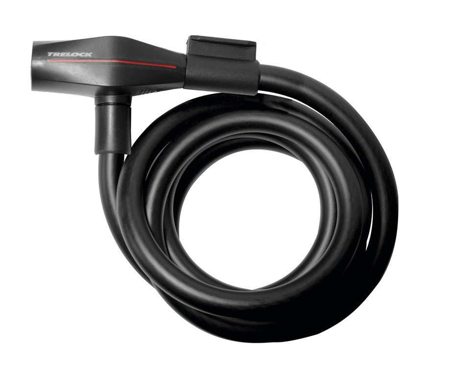 Candado de cable en espiral Trelock SK 415, longitud 180 cm, Ø 15 mm, negro
