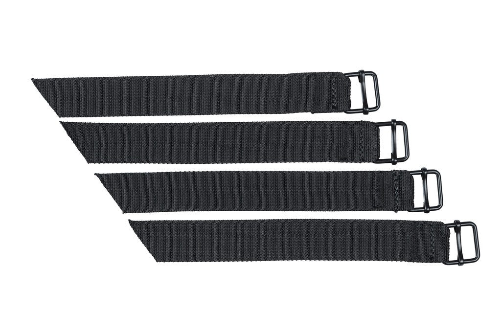 Basil Bridge System Befestigungsgurte, schwarz, für Doppeltaschen, 4 Stück