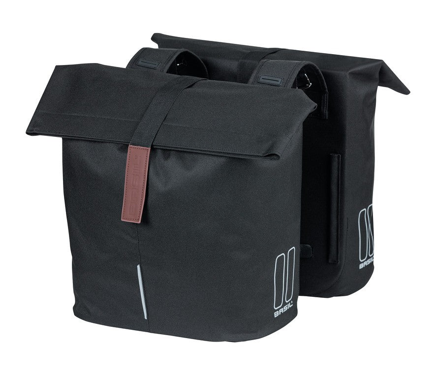 Borsa doppia Basil City nero, 12x29x30 cm, 28-32l