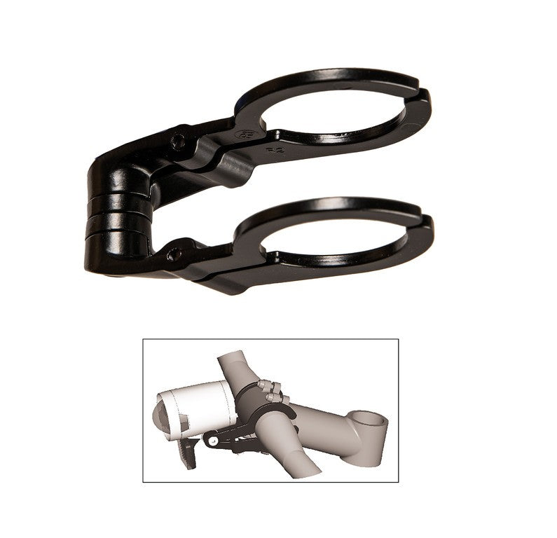 Supporto luce HERRMANS Dual fissaggio al manubrio 31,8mm, nero