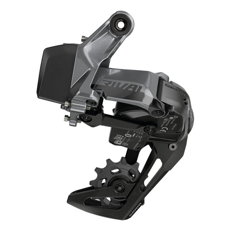 Der. post. SRAM Rival XPLR eTap AXS D1 12vel, gabbia media, nero, acc