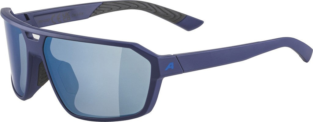 Alpina Swift blaue Miracle Op Sportbrille, verspiegelte blaue Gläser, Kat. 3