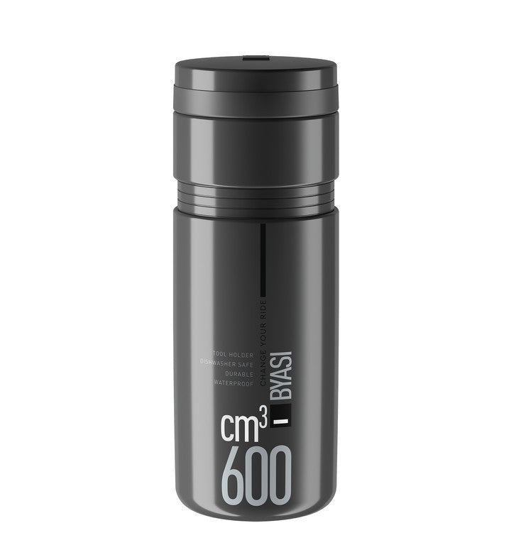 Botella para herramientas Elite Byasi de 600 ml, gris oscuro