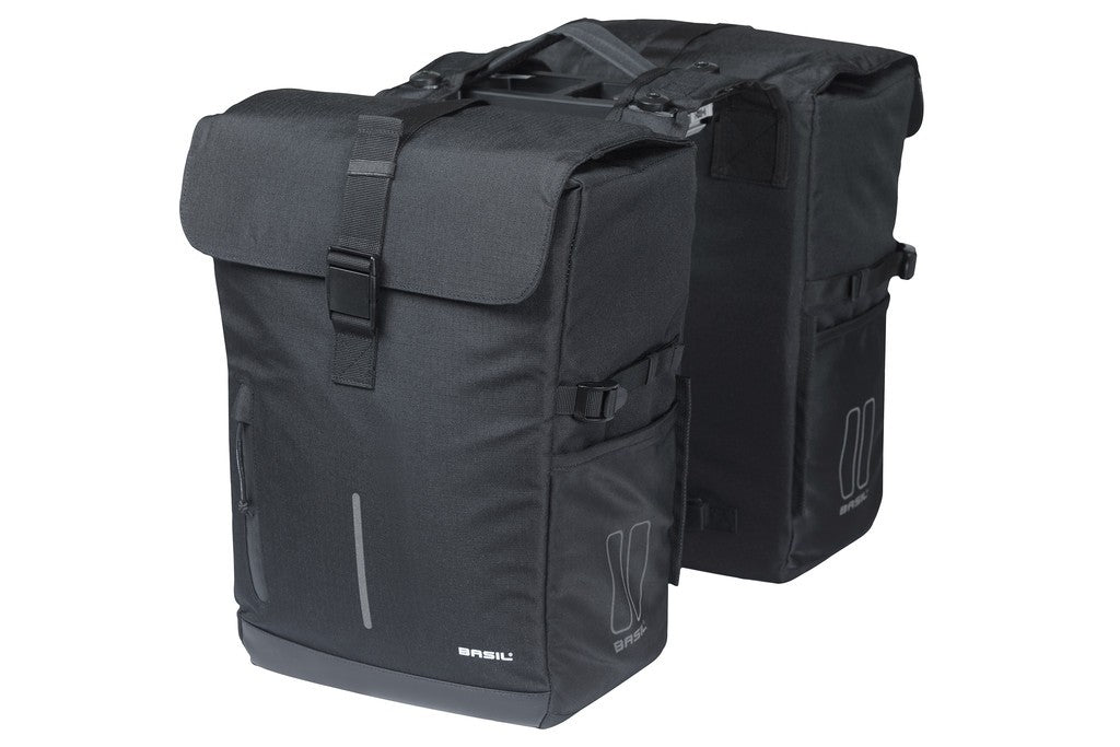 Borsa doppia Basil Move MIK nero, 30l