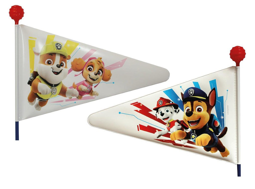 BikeFash-Fahnenmast. PAW Patrol doppelseitig, abnehmbar, schwarz mit Dekoration.