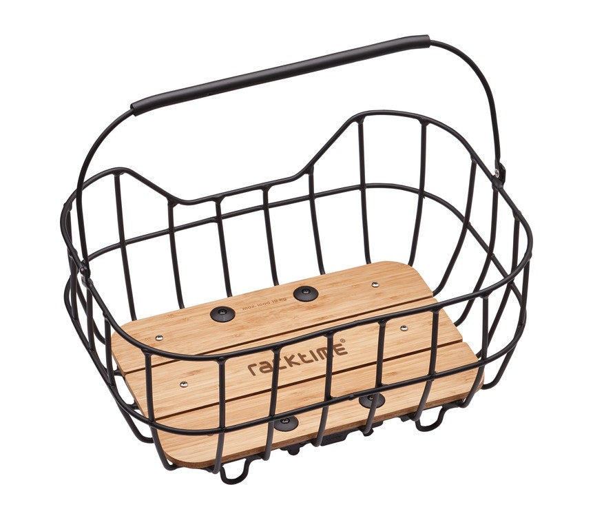 Cesta de sistema Racktime Baskit Breeze 22l 47x33x24cm, negra, con adaptador Snapit