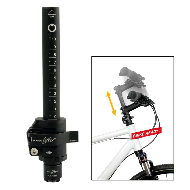 Manillar Speedlifter Classic T6, Ø24,6 mm, casquillo 39,5 mm, negro, 6 cm