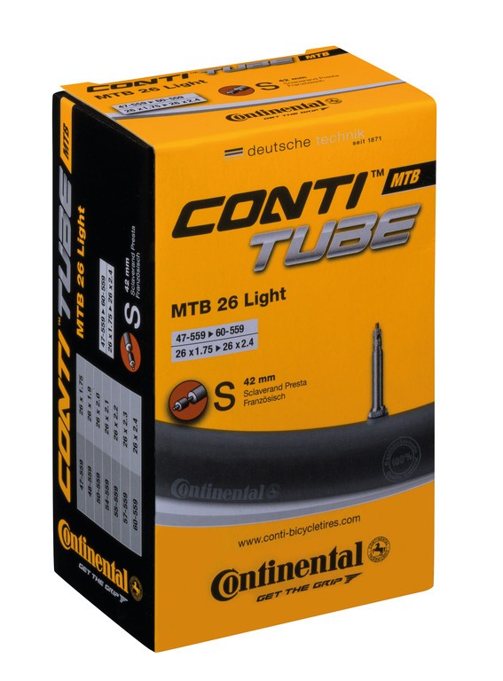 CONTINENTAL Camera d'aria MTB 26 light 26x1.75-2.40" 47/60-559 VP 42mm
