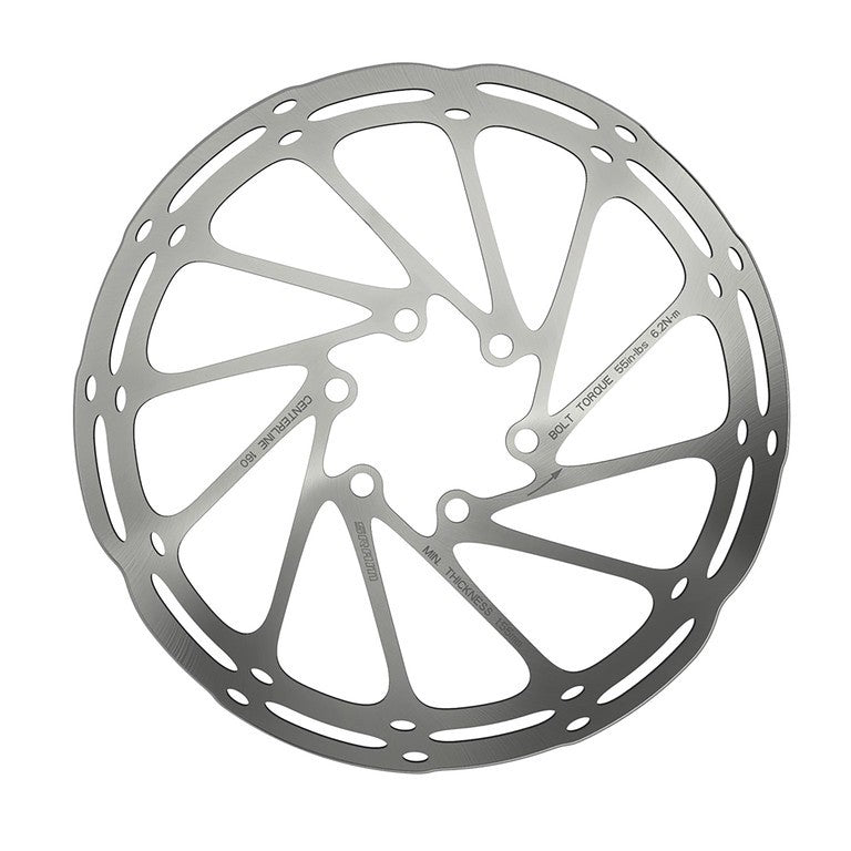 Disco de freno SRAM Rotor Centerline 2.0 Ø180mm, nr, 6 agujeros, 2,0mm, redondeado.