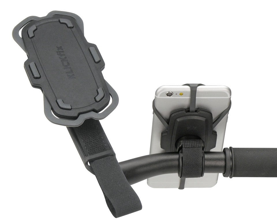 Supporto smartphone KLICKfix Loop grau/nero,6x3,8x11cm,80g,velcro