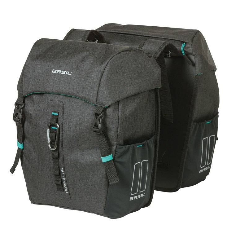 Borsa doppia Basil Discovery 365D M nero melee, 30x14x31cm, 18l