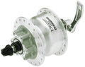 Dinamo de buje Shimano DH3D32 RA 100mm, 36 agujeros, plata, 6 agujeros, sg.rap.