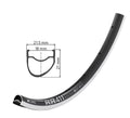 DT Swiss RR 411 asymmetrische Felge 28", schwarz, 28 Loch, 622-18, LV 6,5 mm