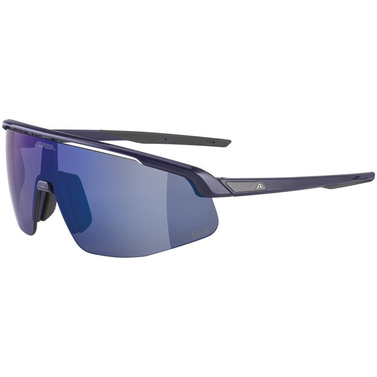 Alpina Turbo Pro Q-Lite Sportbrille mit blauen Spiegelgläsern, Kategorie 3, Straße