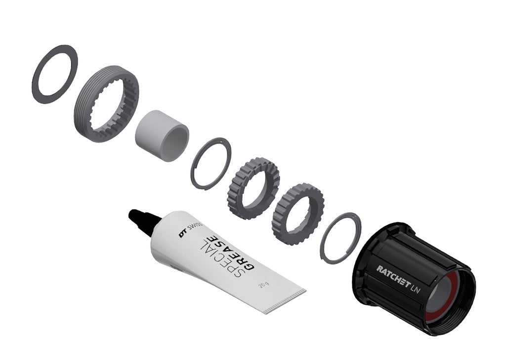 Kit de servicio DT Swiss Hub RP 3 Trinquete en trinquete LN, ShimRD11S todos, 18T