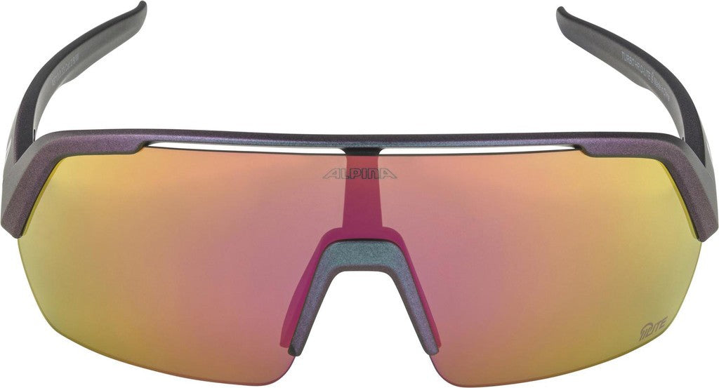 Alpina Turbo HR Q-Lite Sportbrille nr/lilac met.op., rosa verspiegelte Gläser, Kat. 2