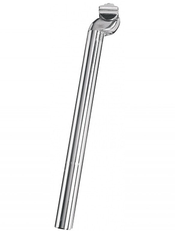 Patentierte Sattelstütze. Ergotec Ø 31,6 mm, 350 mm, silber.