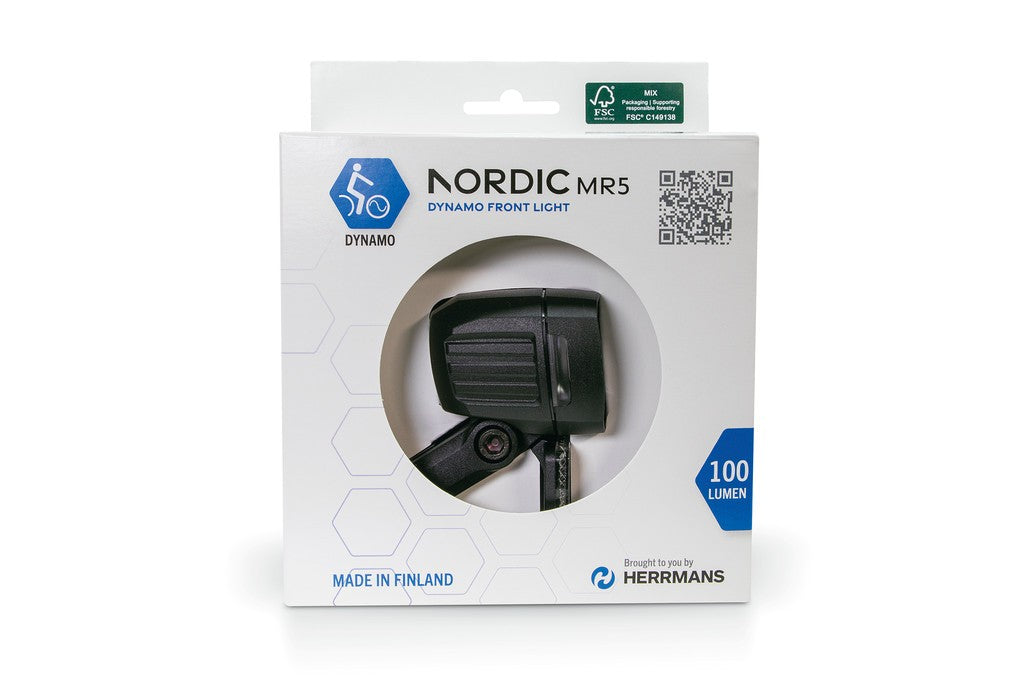 Luce LED e-bike HERRMANS Nordic MR5 E,nr,6-12V, 40 Lux,c. supp.