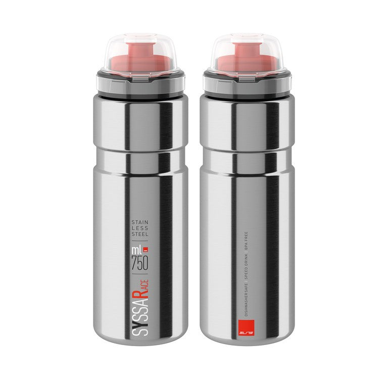 Borraccia Elite Syssa Race 750ml, argento lucido, acciaio inox