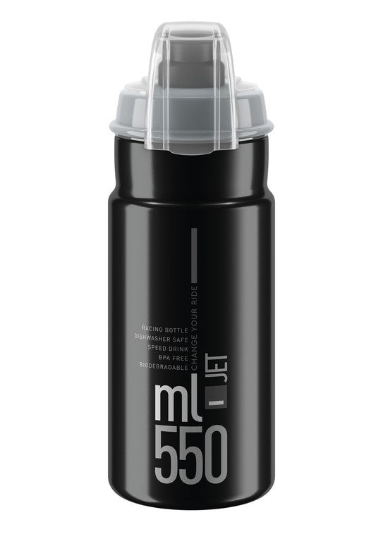 Borraccia Elite Jet Plus 550ml, nero/grigio, polietilene