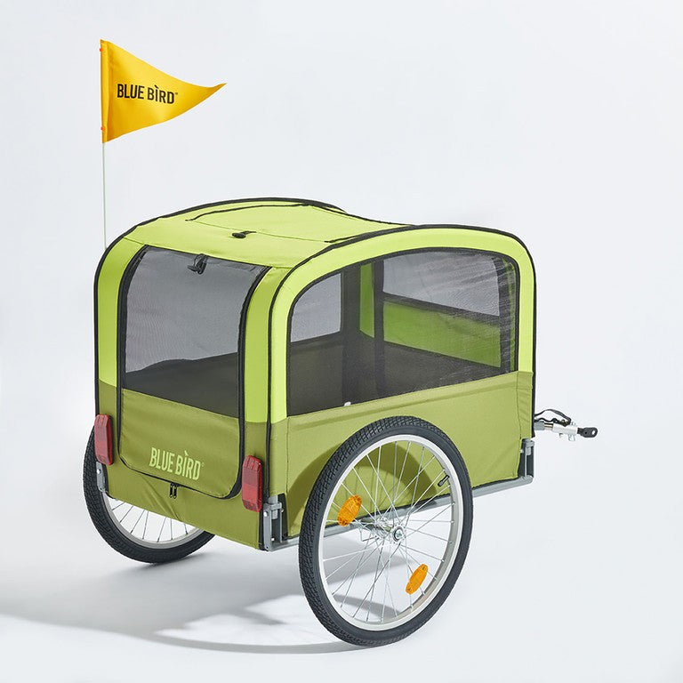 Remolque para bicicleta Dog de 20", verde/verde, montaje en eje