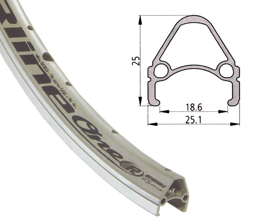 Rodi Airline 1 28" Felge, silber, 36 Loch, 622-19, LV 6,5 mm