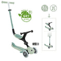 Globber GoUp ActiveLightsEco Scooter, Pistazie, 120/80 mm, mit Leuchträdern