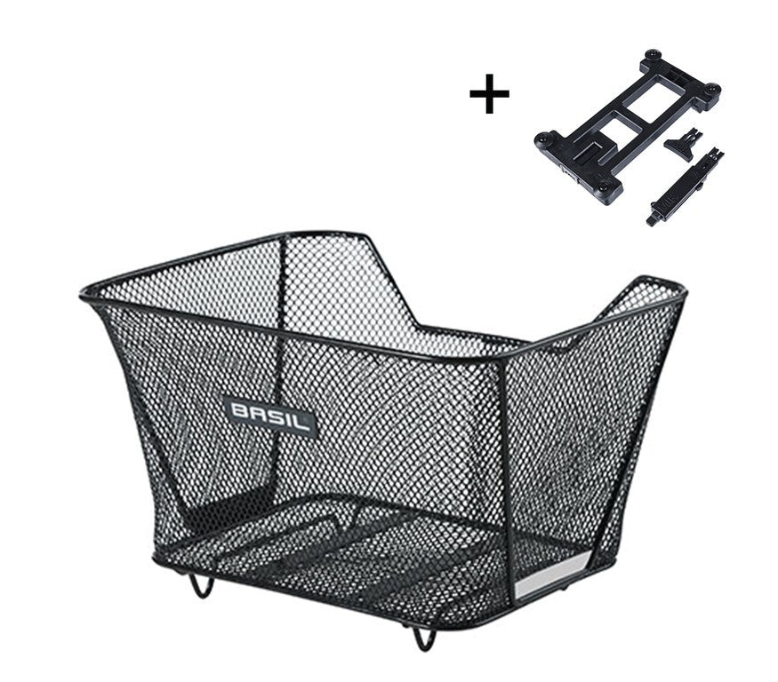 Basil Lesto MIK Gepäckkorb hinten, Schwarz, Schmale Glieder, Stahl, MIK